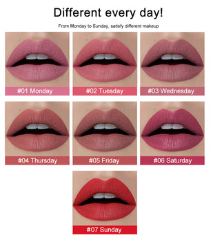 7Pcs Velvet Matte Liquid Lipstick Set